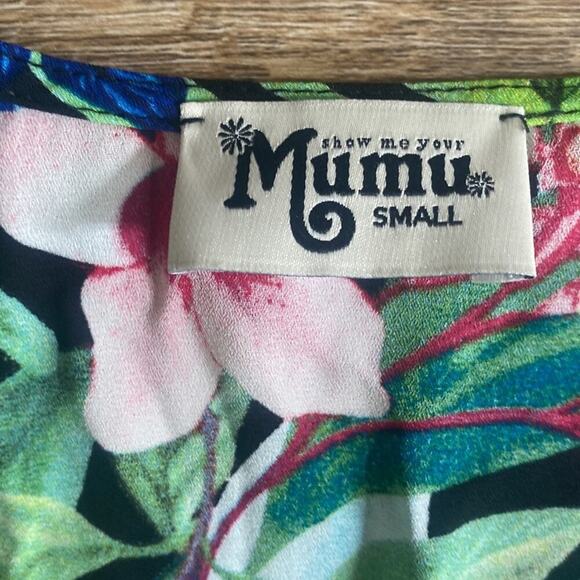 Show Me Your Mumu Mae Mu Floral Tropical Print Semi Sheer Cover Up Sz S - Picture 3 of 7